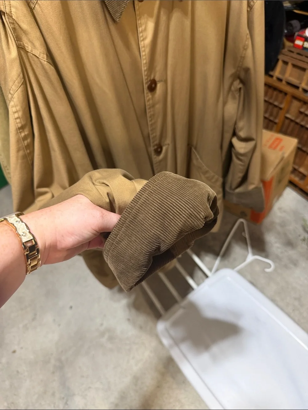 J. Crew Men’s Tan Lightweight Field Jacket with Corduroy Collar
